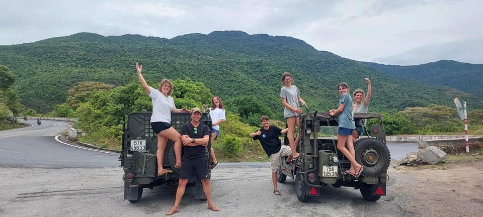 Vintage Jeep On Hai Van Pass
