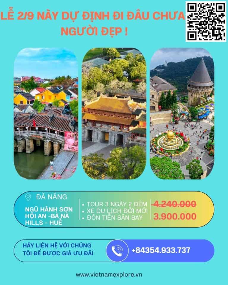 Đi Đà Nẵng 3 ngày 2 đêm: Ngũ Hành Sơn – Hội An – Bà Nà – Huế